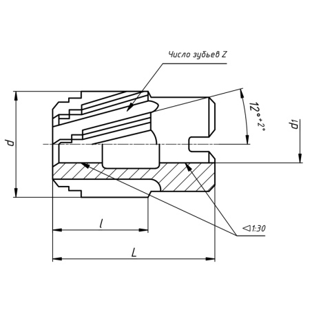 Развертка насадная 28 Н7(А) Р6М5 винтовые канавки L=45 Z=10 dпос=13 ГОСТ 20389-74 ХЗТМ им. Малышева
