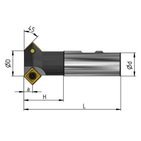 Фреза фасочная 25 с механическим креплением 4гр пл-н SP.. 120408 Z=2 ц/х Weldon=25 AE445-R025.07.02.W25 NOX «Русский Инструмент» (РИ)