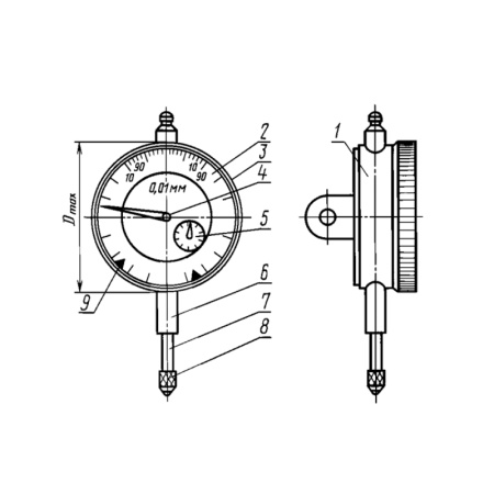Индикатор часового типа ИЧ 25 0-25 0,01 кл.1 с ушком ГОСТ 577-68 Beltools