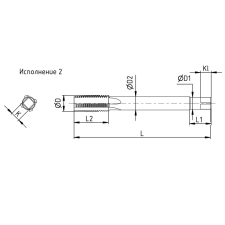 Метчик М6х1 гаечный HSS левый L=120мм исп2 ГОСТ 1604-71 Beltools