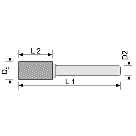 Борфреза цилиндрическая (A) 6 Р6М5 dхв-ка=6 мм спиральная насечка