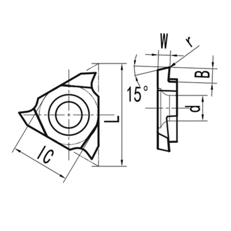 Пластина для отрезания правая TGF32R100-S15R N20 «Русский Инструмент» (РИ)