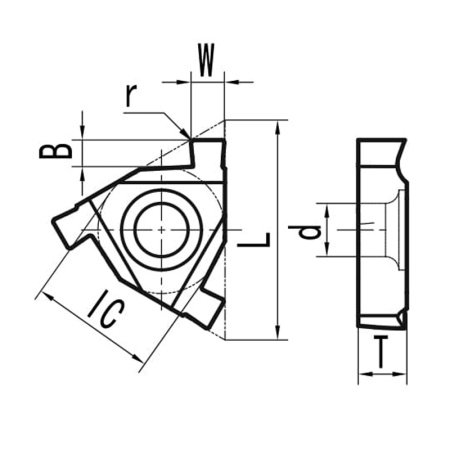 Пластина для прорезки внутренних канавок T16N033 MP20G «Русский Инструмент» (РИ)
