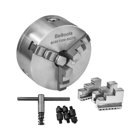 Патрон токарный 160-ПТ 3-x кулачковый (7100-0027П) К11/С4 с обратными кулачками Beltools