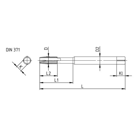 Метчик М3х0,5 машинно-ручной 6H Р6М5К5 сквозной TiN L=56мм DIN371 TTT00103050 Beltools