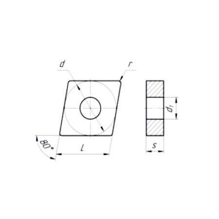 Пластина сменная ромбическая CNMG 120412-CM MP204R «Русский Инструмент» (РИ)