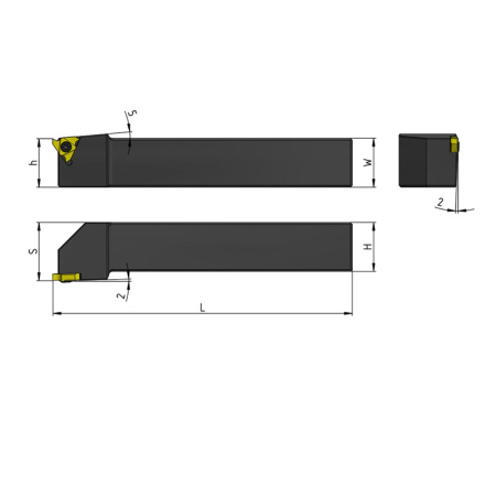 Резец для обработки наружных канавок, продольного, поперечного и профильного точения 16х16х100 JSTGR1616-H16 «Русский Инструмент» (РИ)