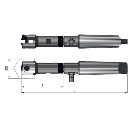 Оправка для перовых сверл 105-130 к/х КМ5 L=366мм СОЖ ADMS200-R105130.0140.02.MT5.C «Русский Инструмент» (РИ)