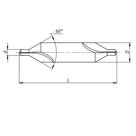 Сверло центровочное 2,5 мм HSS D=6,3 мм тип A ГОСТ 14952-75 Beltools