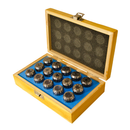 Набор цанг ER25 2-16 (15шт) стандартной точности ≤0,015 Beltools