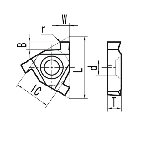 Пластина для прорезки внутренних канавок T16N033 N20 «Русский Инструмент» (РИ)
